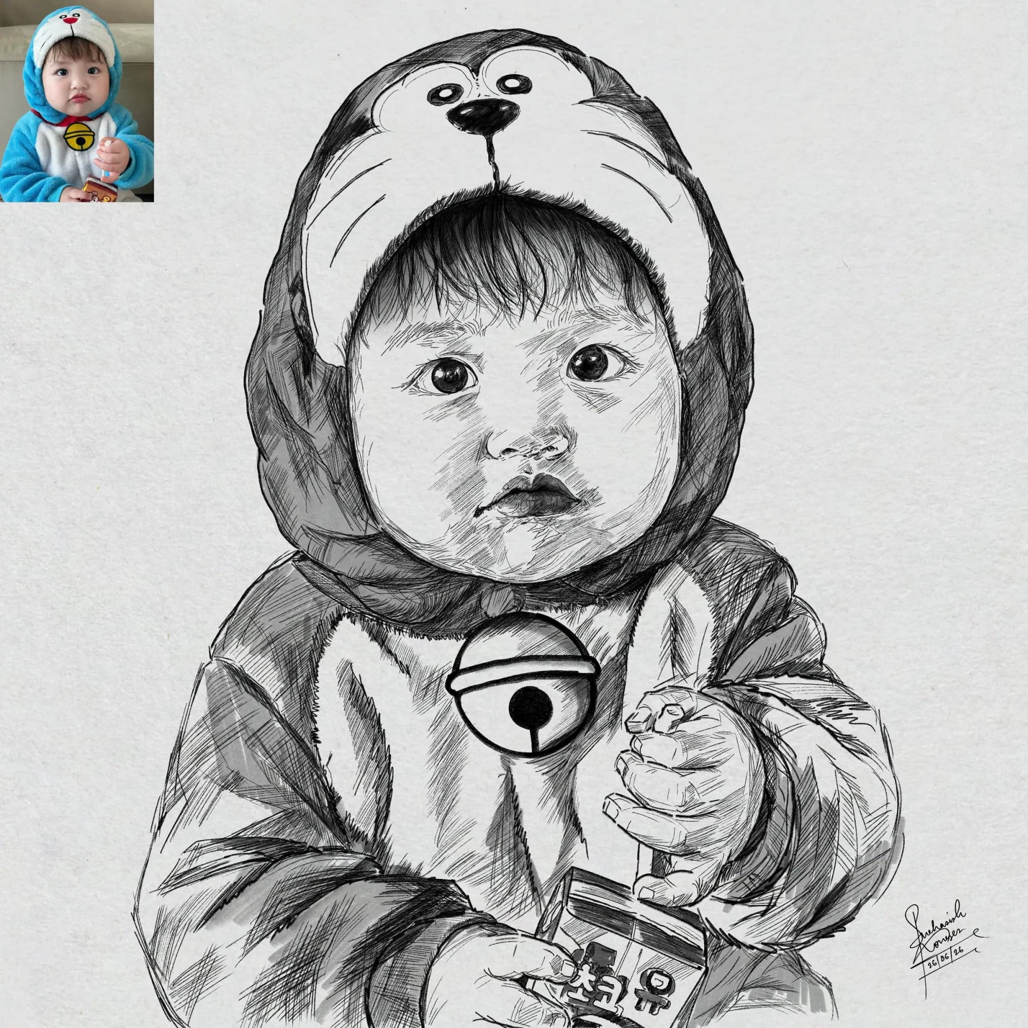 Ha-yuk — pen-and-ink portraits, graphite — procreate