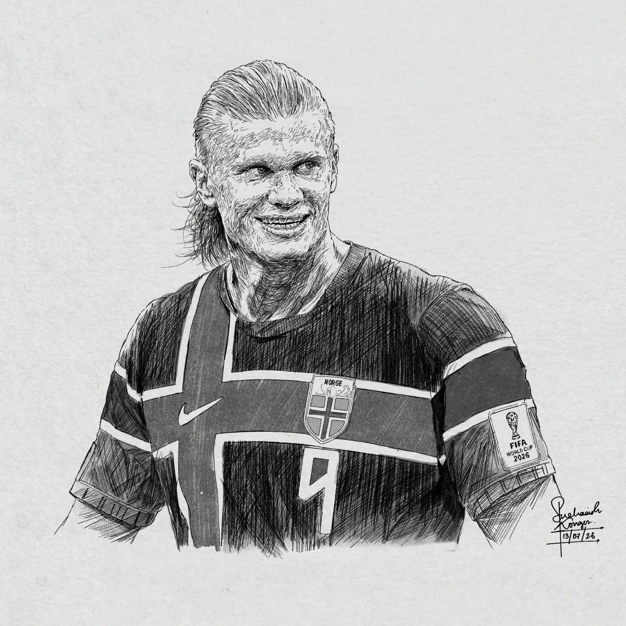 Haaland — anime & pop-culture, graphite — procreate