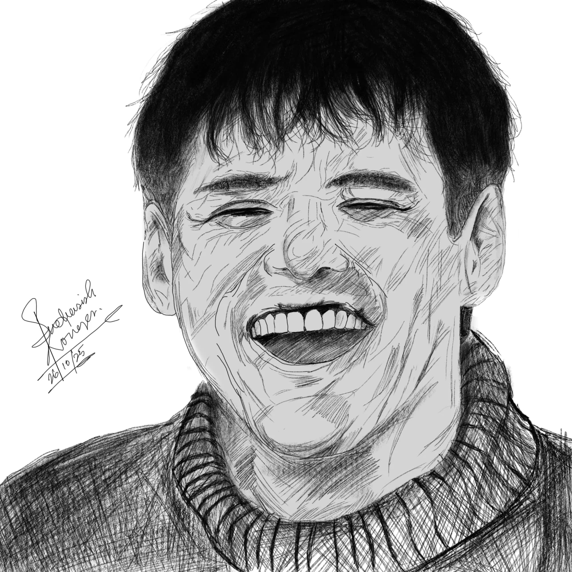 Jim Carrey — anime & pop-culture, graphite — procreate