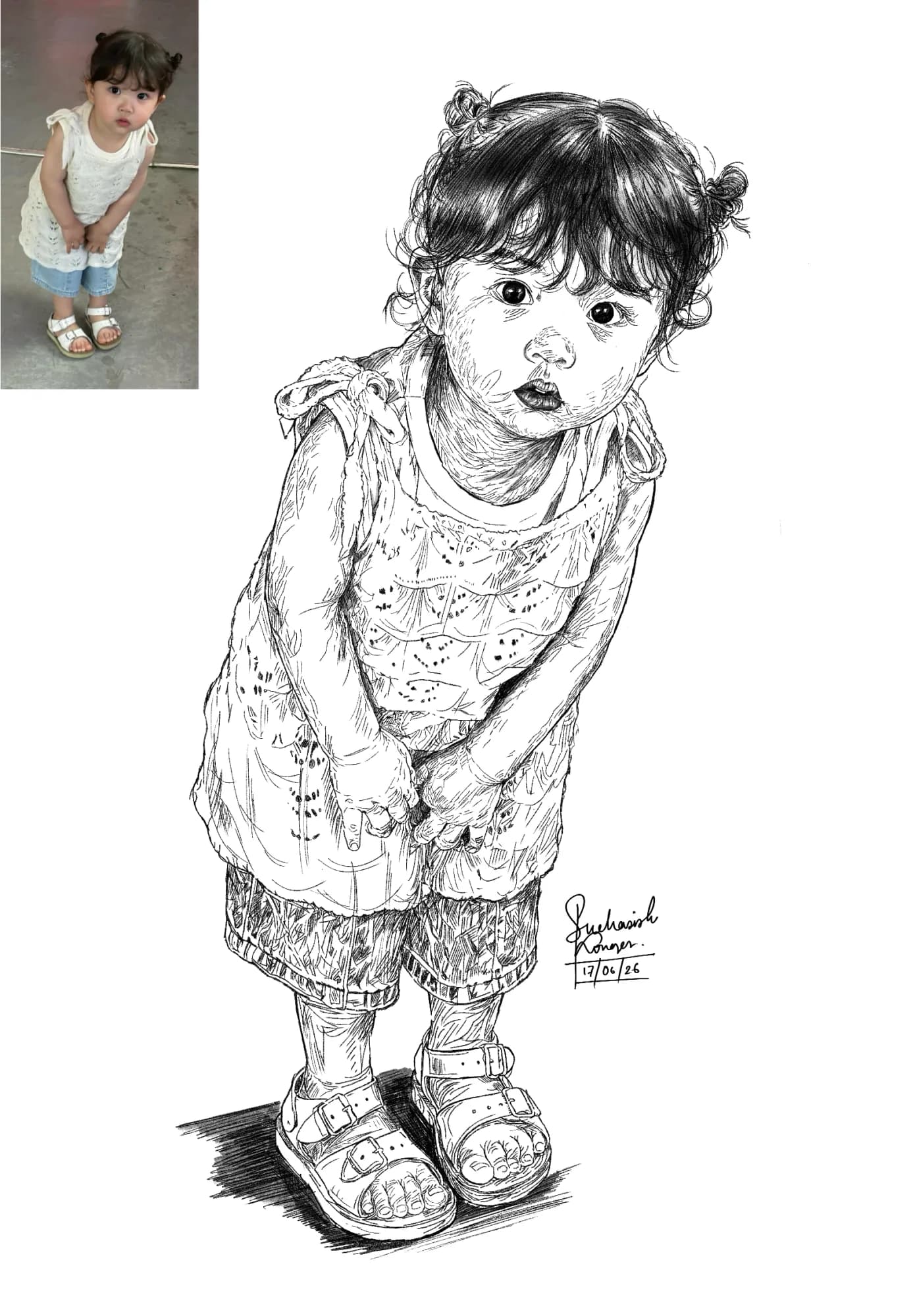 Little One — pen-and-ink portraits, ink — procreate