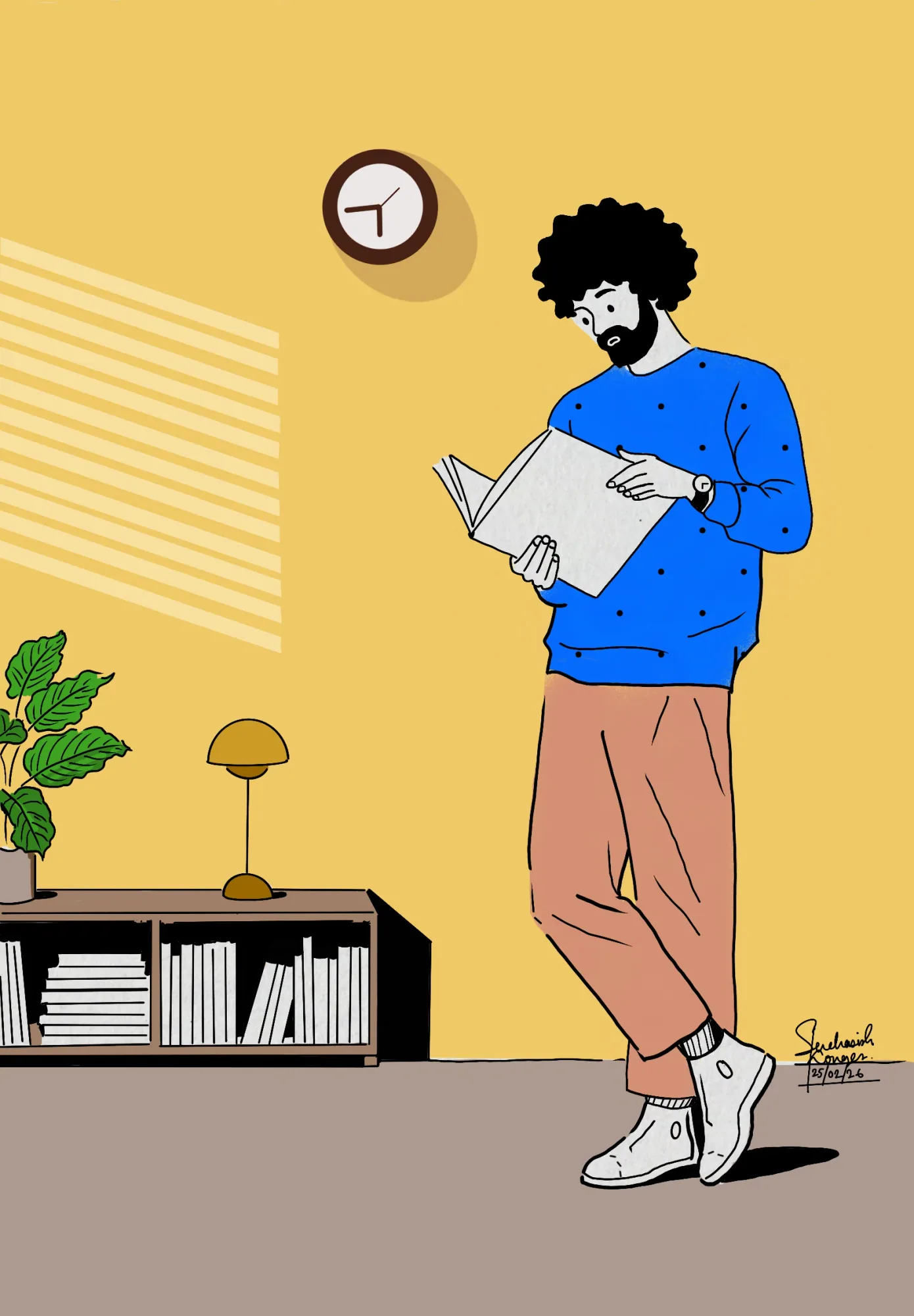 The Reading Room — home decor illustration, digital — procreate