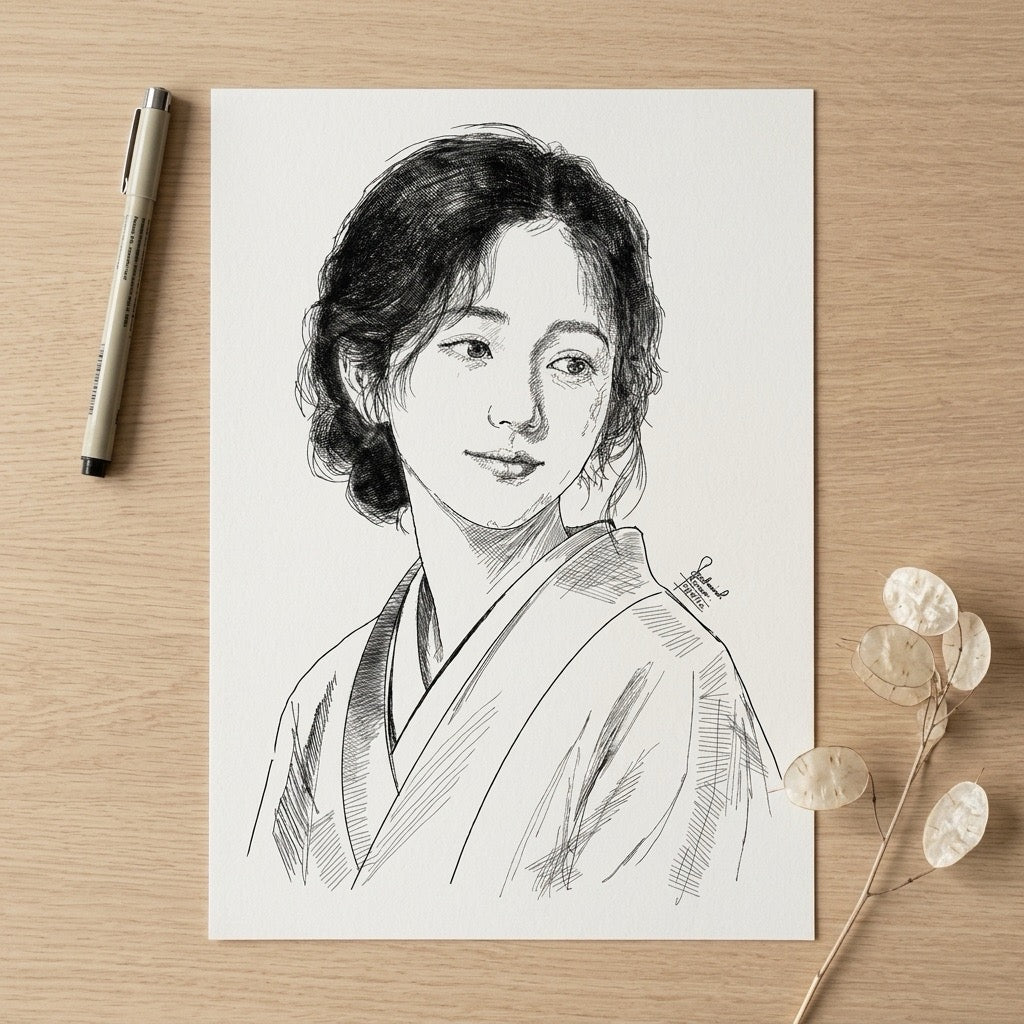 Grace in Stillness- Fine Art Sketch